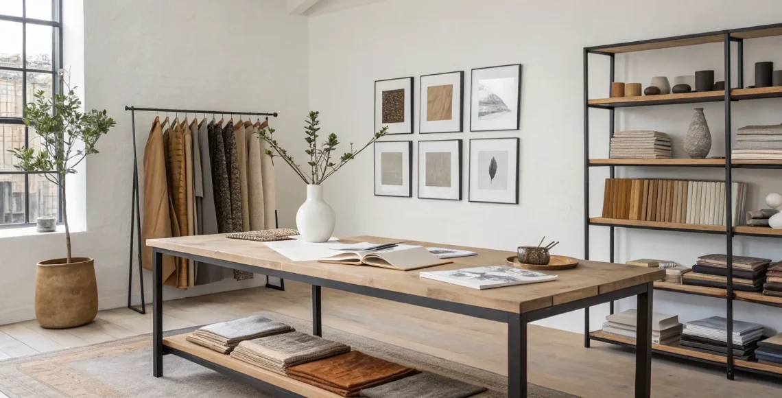 A designer's interior featuring carefully sourced art and decor.